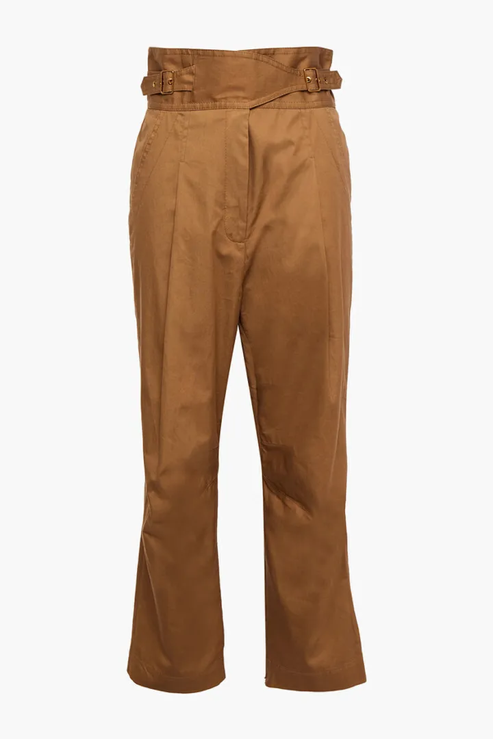 Ladybeetle cropped cotton-twill straight-leg pants
