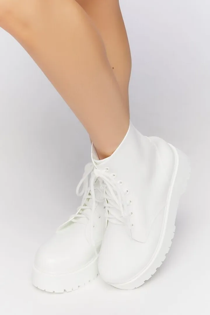 Vinyl Combat Boots