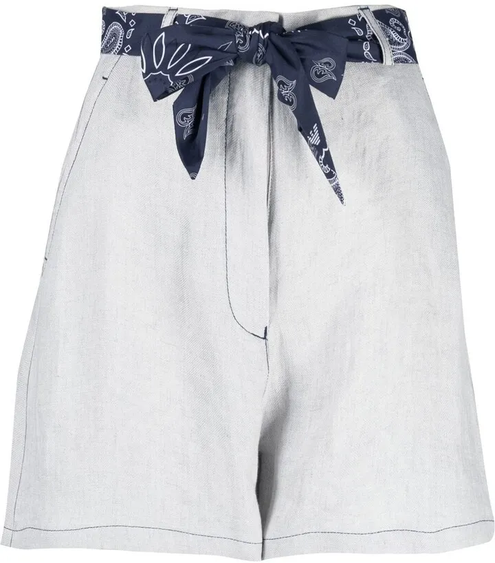High-Waisted Cotton Shorts