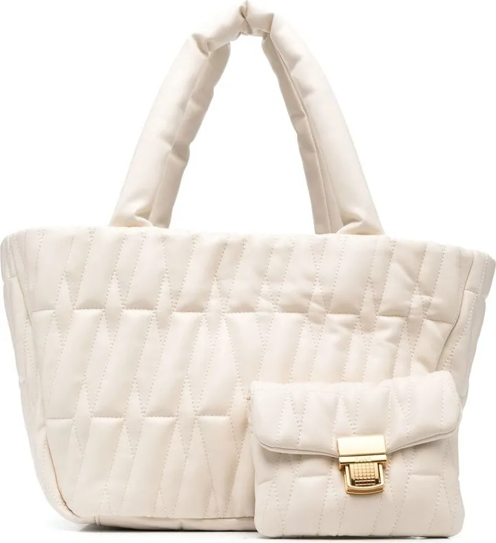 Pillow-Effect Quilted Tote Bag
