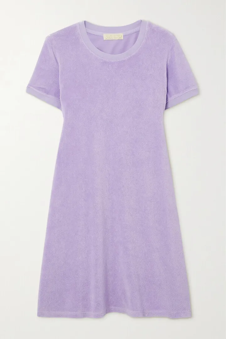 Suzie Kondi - Anna Cotton-blend Terry Mini Dress - Purple