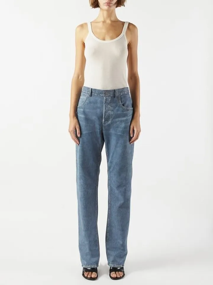 Denim-print Nubuck Trousers