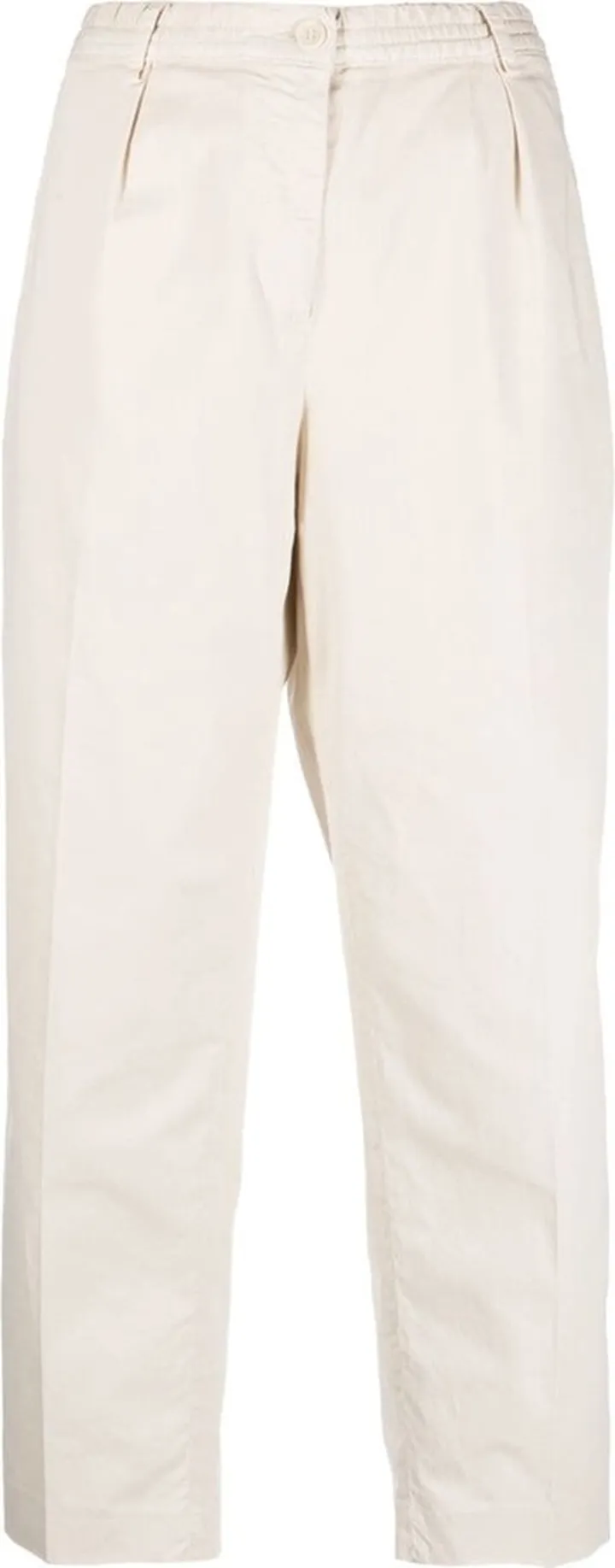 Elastic-Waist Cropped Trousers