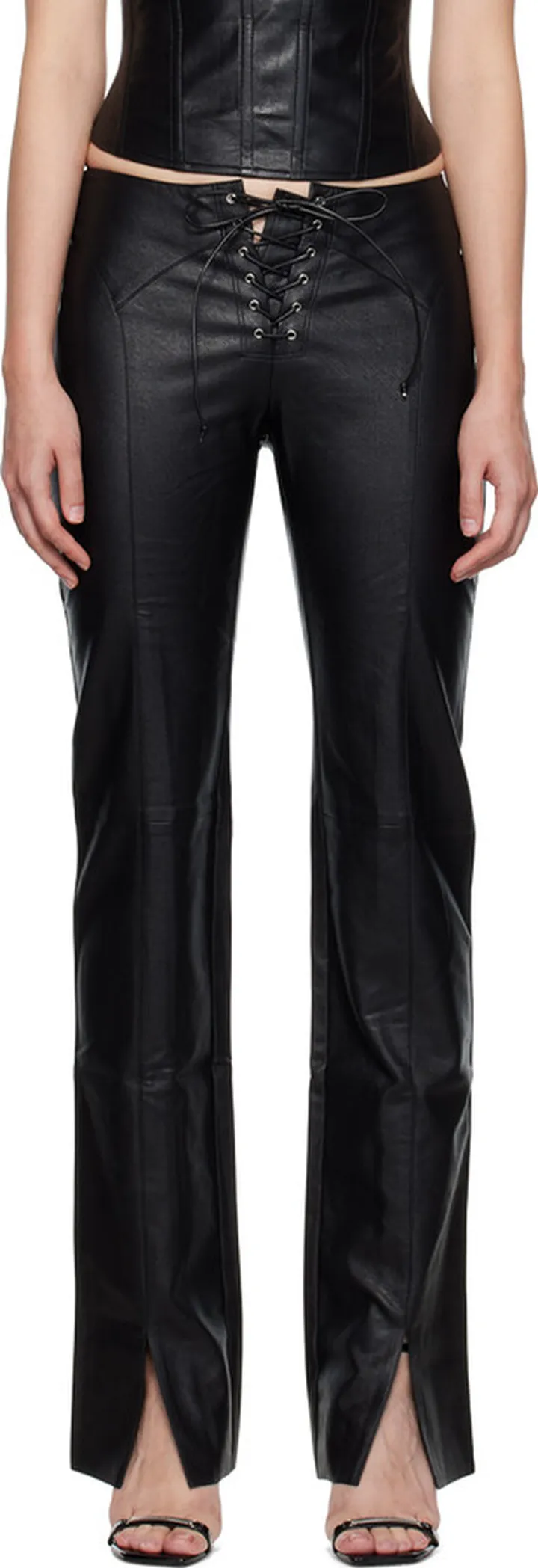 Miaou Black Element Faux-Leather Pants