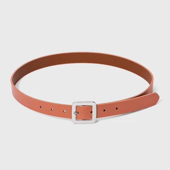 Women's Chunky Center Bar Belt - A New Day™ Apricot Orange XL