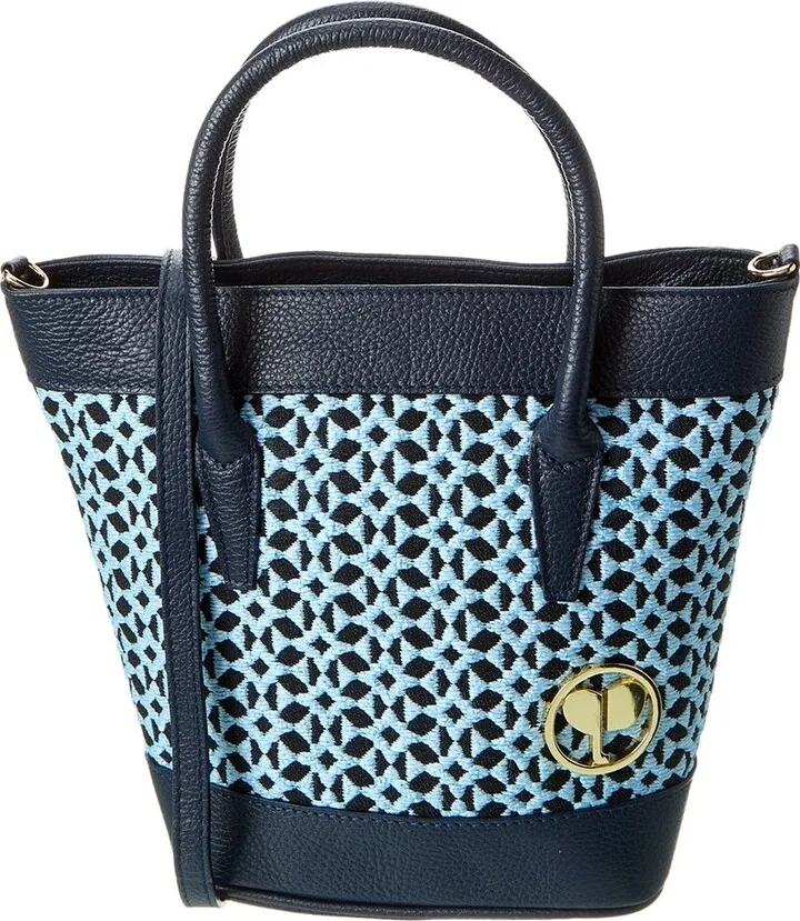 Persaman New York Viviana Raffia & Leather Tote