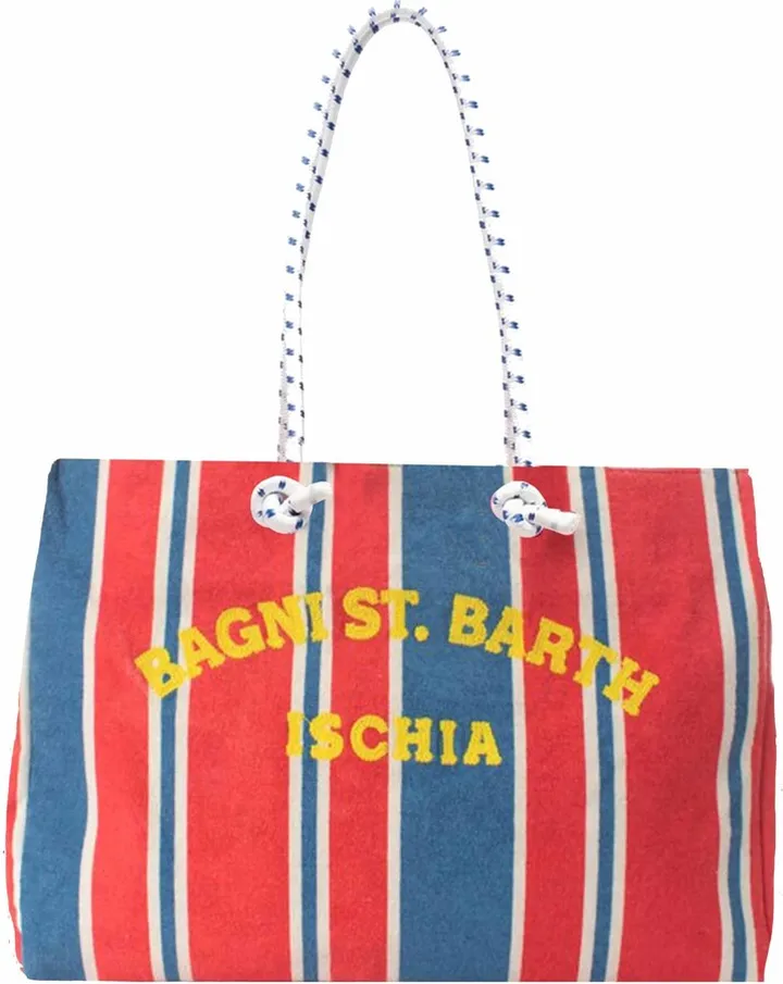 Sponge Striped Bag With Embroidery