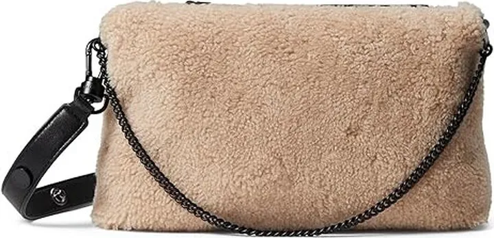 AllSaints Eve Shearling Crossbody (Alabaster Pink) Cross Body Handbags
