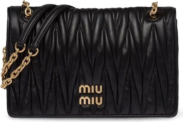 Matelassé leather shoulder bag