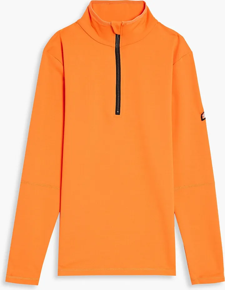 Appliquéd stretch-knit half-zip base layer