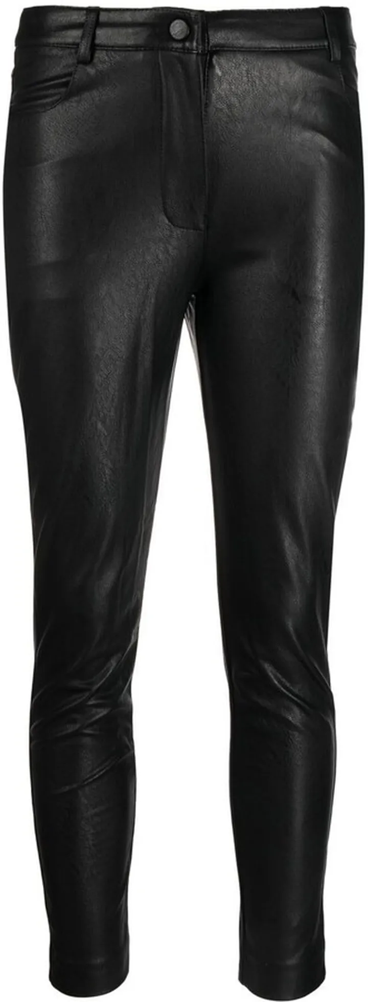 Cropped Faux-Leather Trousers