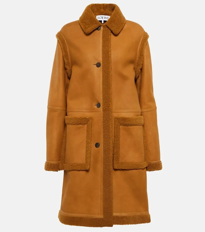 Leather and shearling coat