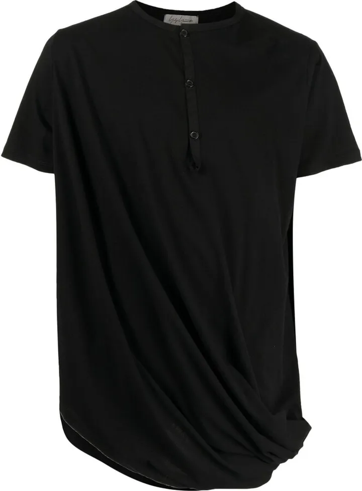 draped-design asymmetric T-shirt