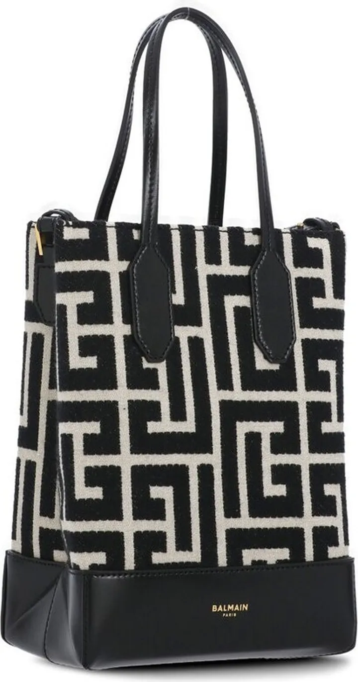 Balmain Monogram-Jacquard Logo Detailed Tote Bag