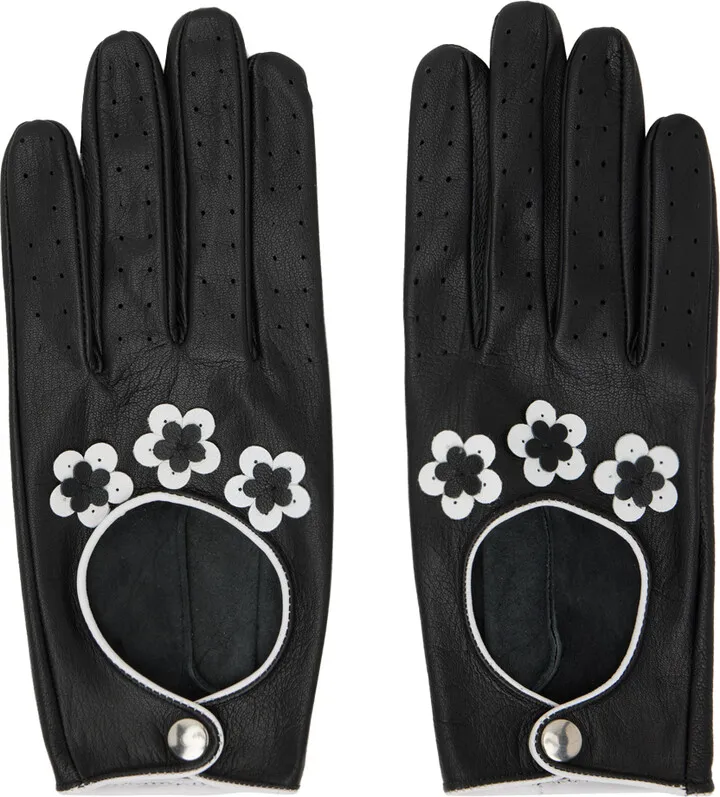Ernest W. Baker Black Floral Gloves