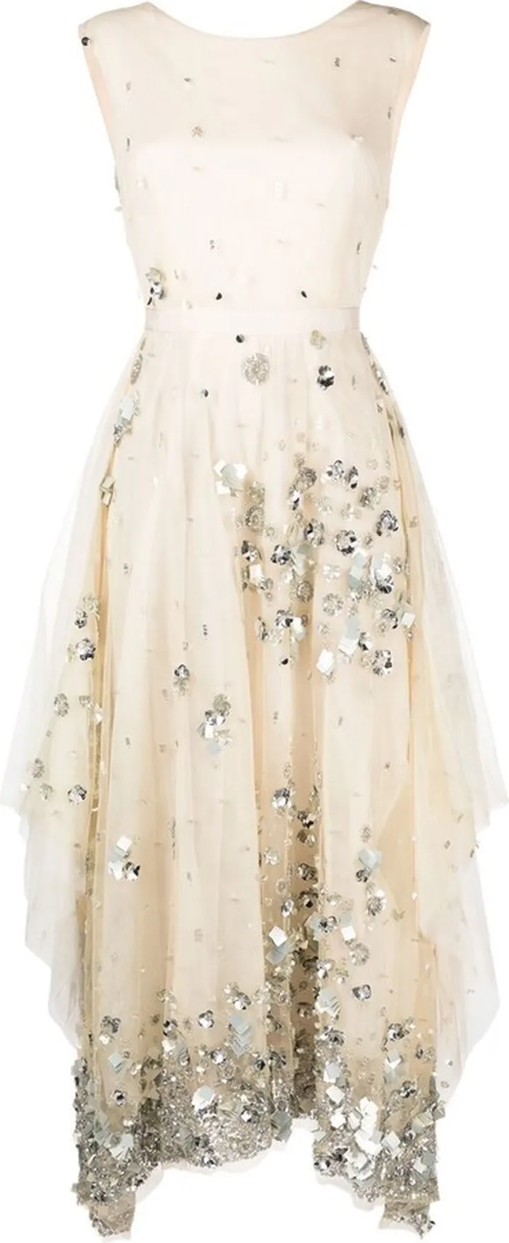 Cernye crystal-embroidered gown