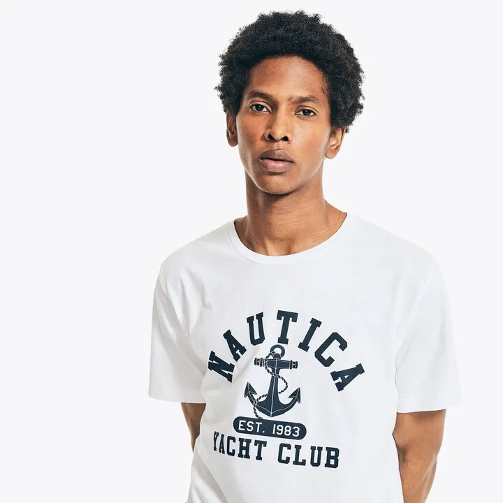Nautica Mens Sailing Anchor Graphic Sleep T-Shirt