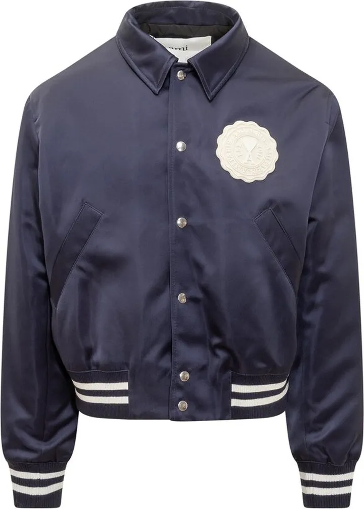 AMI Paris Ami de Coeur Buttoned Bomber Jacket