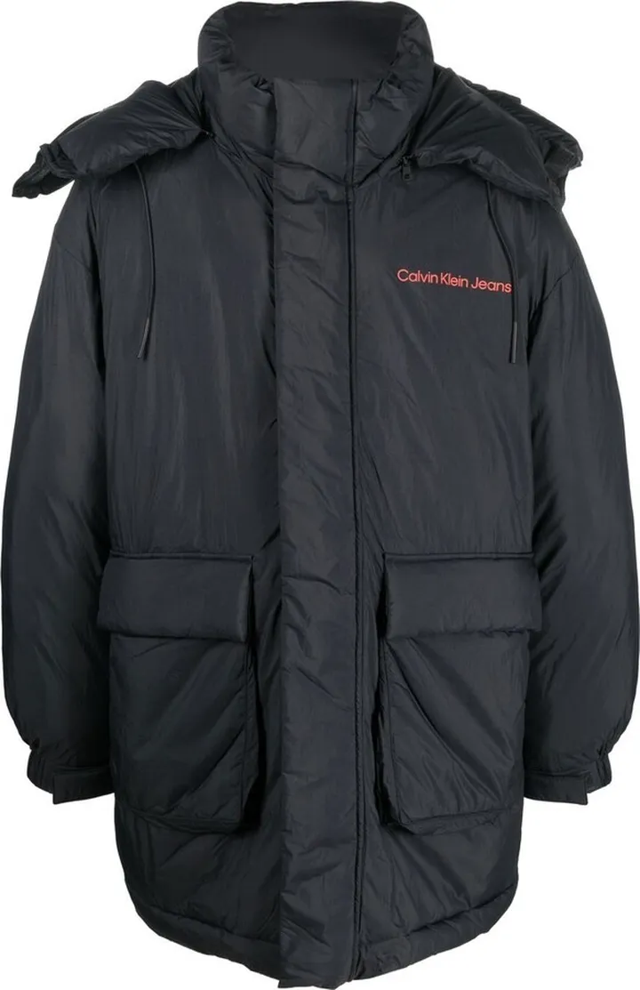 Logo Print Hooded Parka