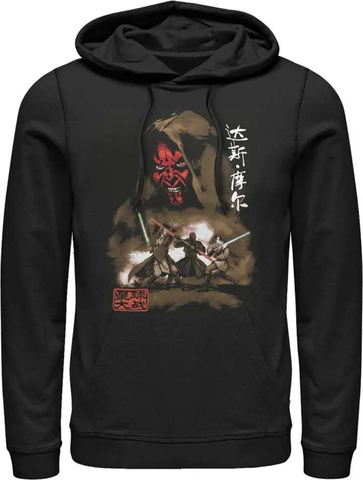 Men's Star Wars Darth Maul Kanji Battle Pull Over Hoodie - Black - Large