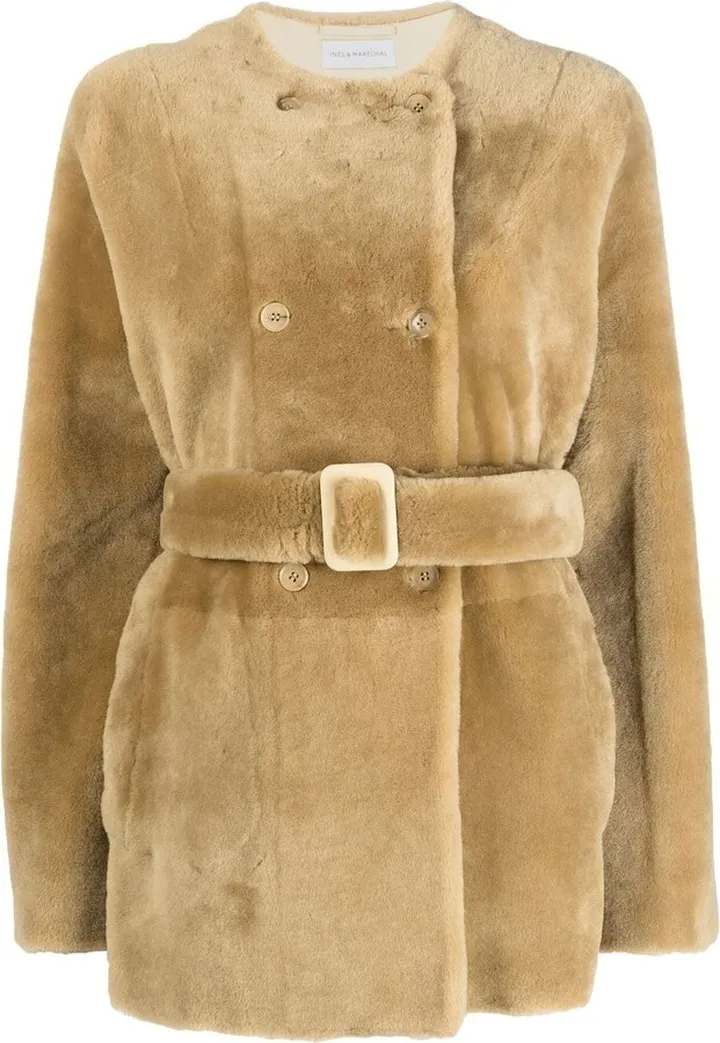 Double-Breasted Leather Coat