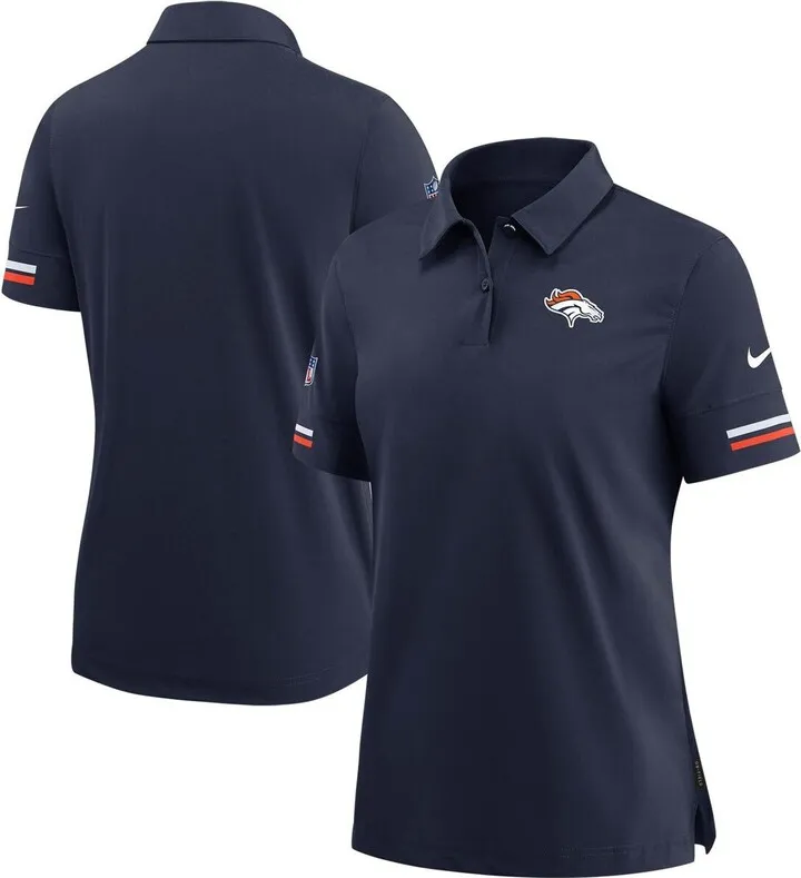 Women's Nike Navy Denver Broncos Sideline Performance Polo Shirt