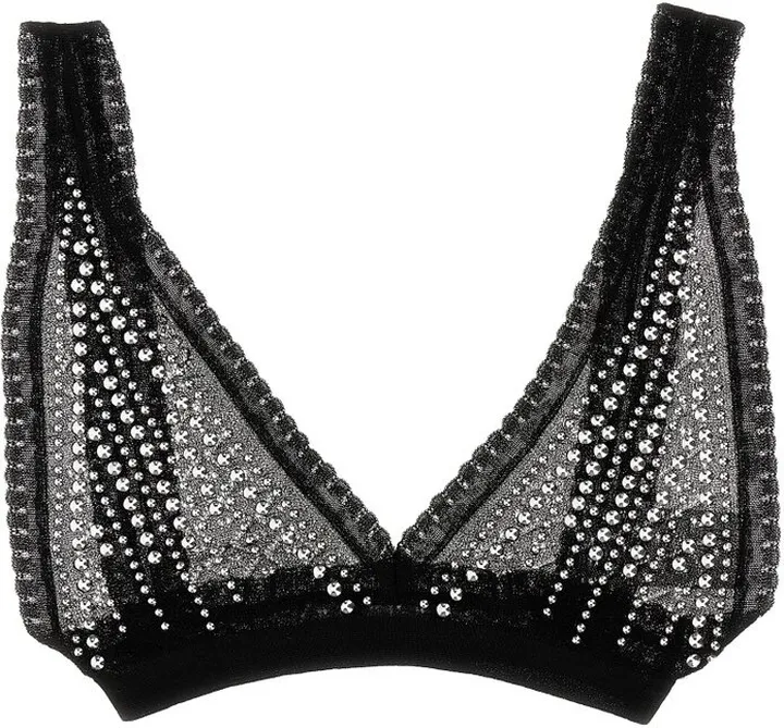 Paco Rabanne Bead-Embellished Semi-Sheer Bra
