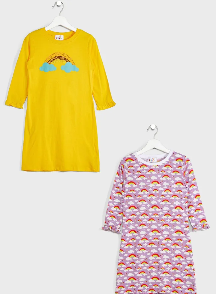 Printed Nighties Pack Of 2