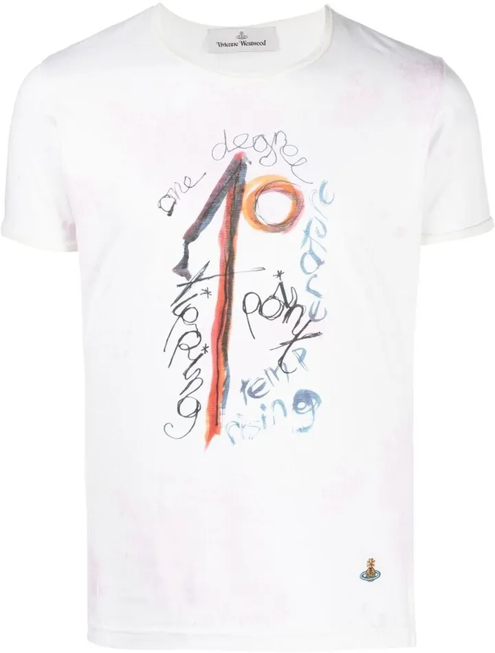 sketch-print organic cotton T-shirt