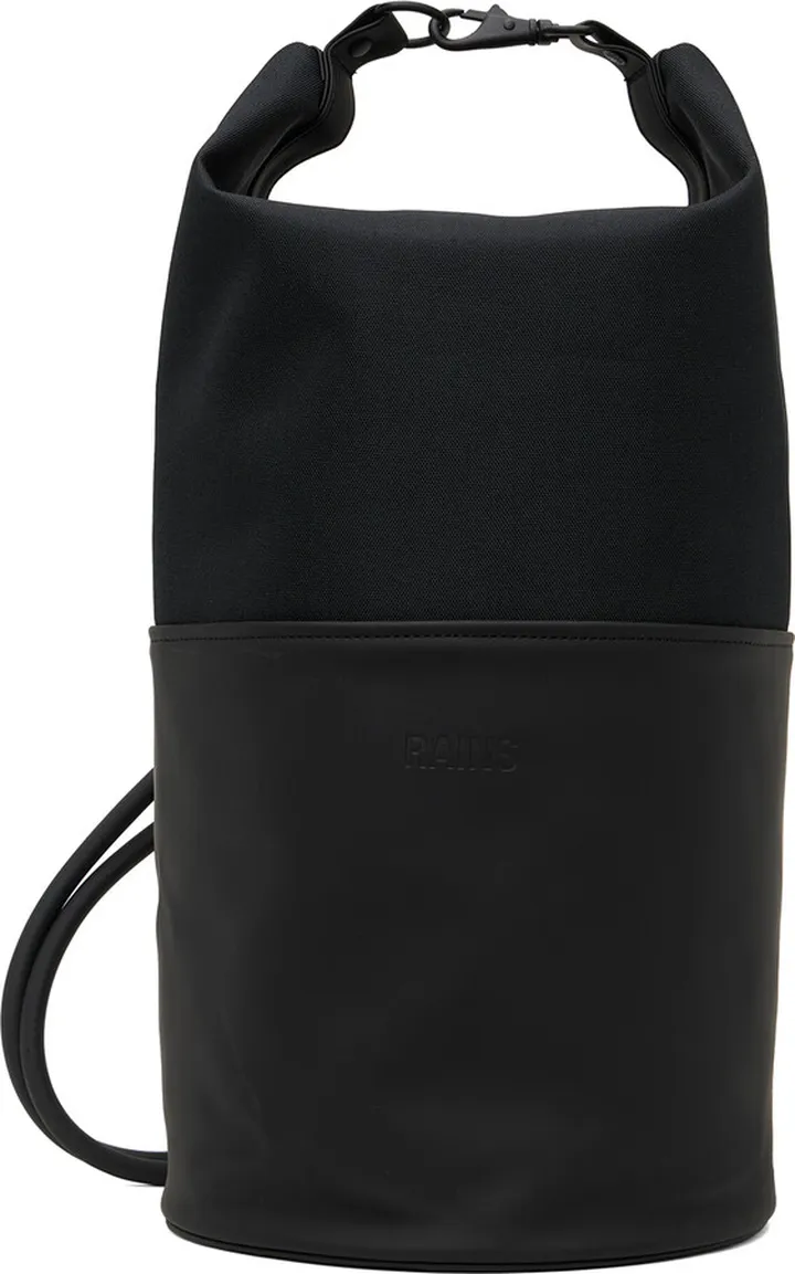 RAINS Black Mini Bucket Sling Bag
