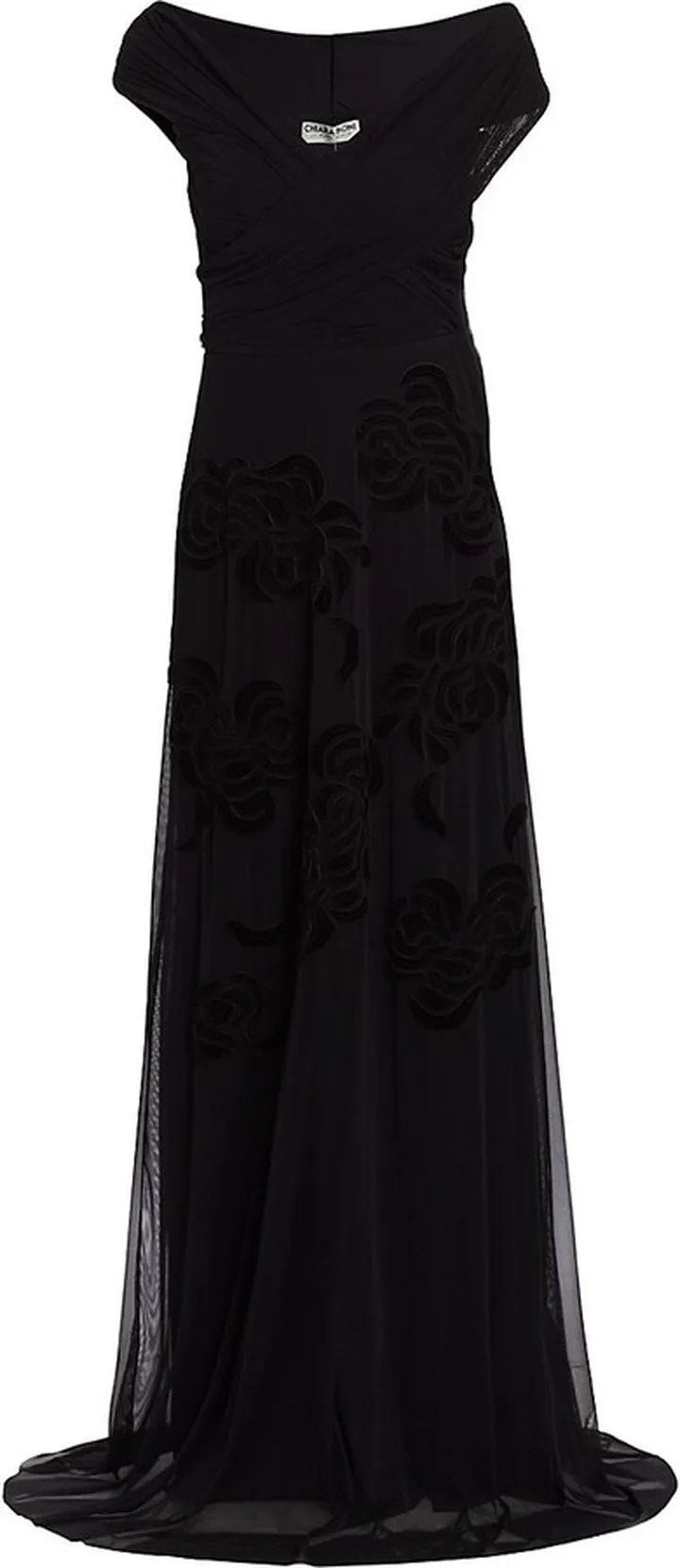 Destiny Velvet Floral Tulle Gown