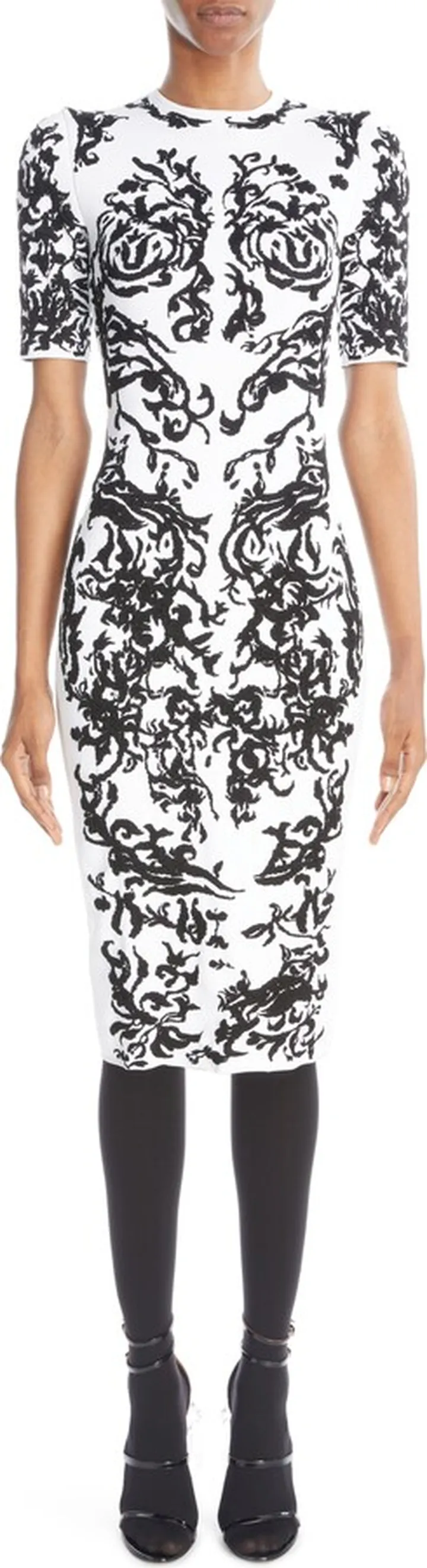 Calli Padded Shoulder Midi Dress