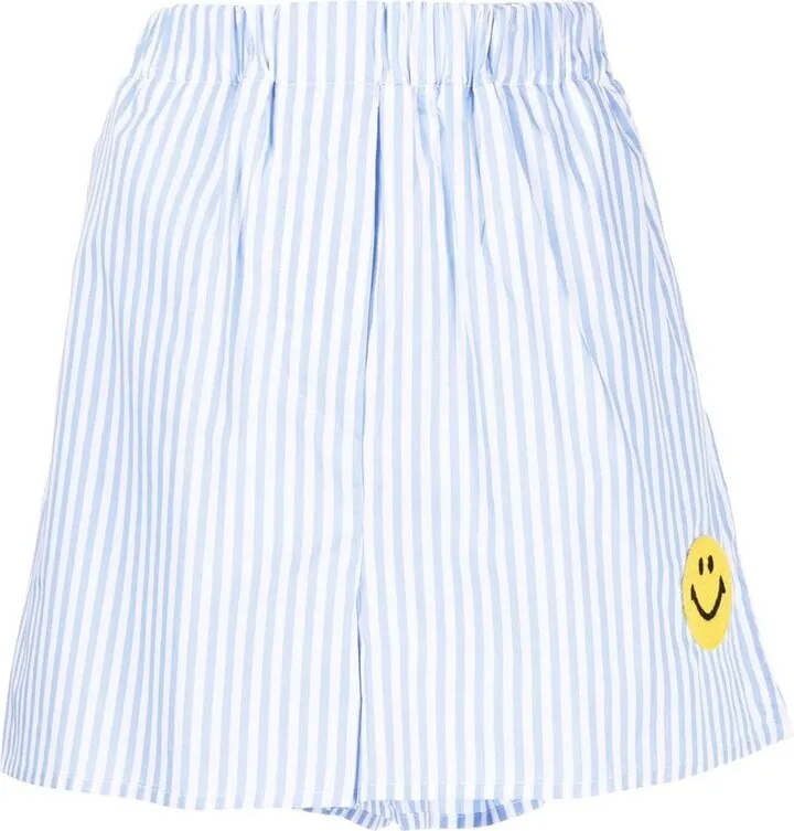 Crochet Smiley-Face Appliqué Shorts
