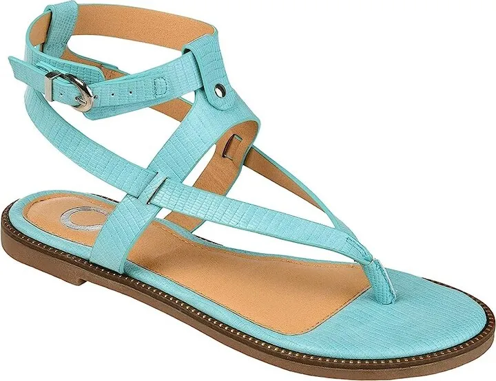 Journee Collection Comfort Foam Tangie Sandal (Blue) Women's Shoes