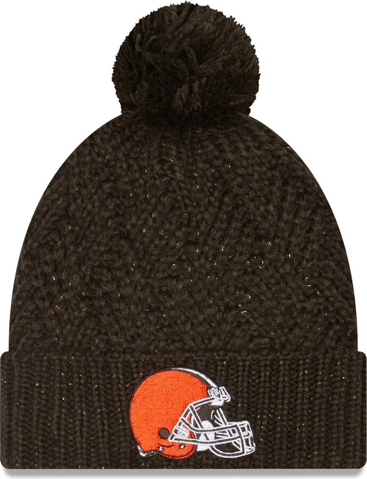 Women's Brown Cleveland Browns Brisk Cuffed Knit Hat with Pom