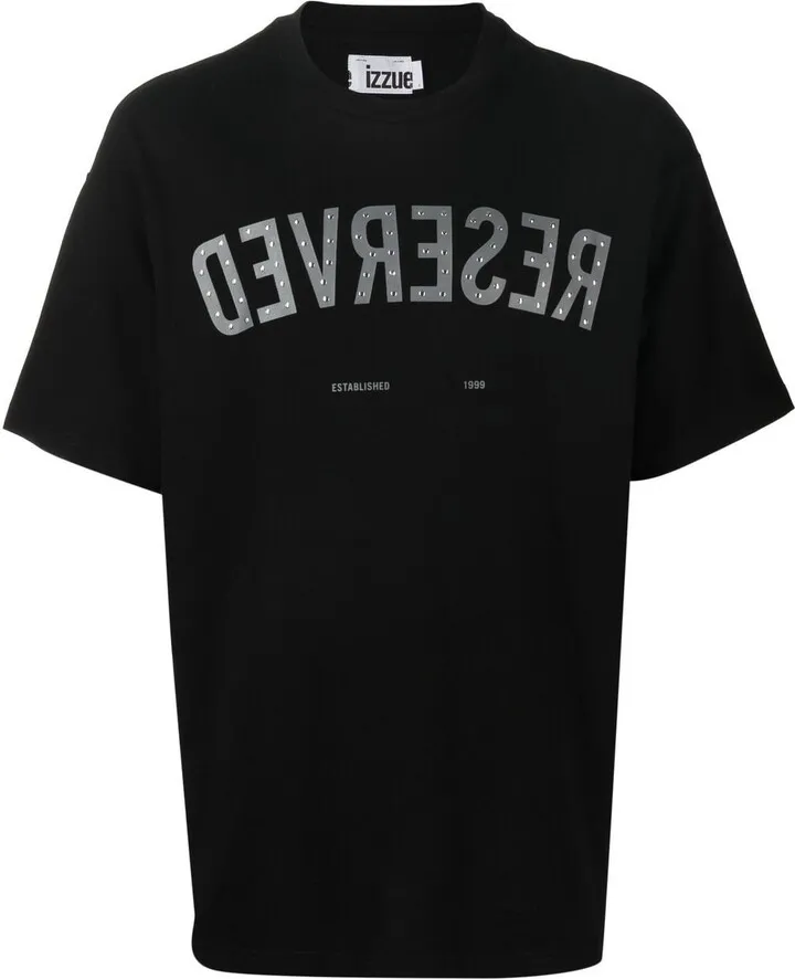 Reverse-print detail T-shirt