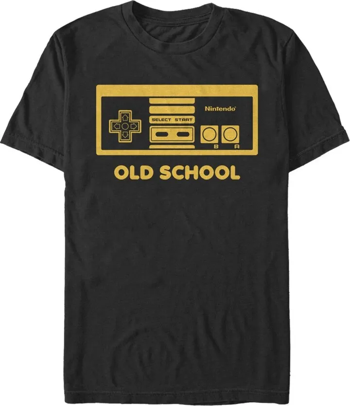 Men's Nintendo NES Controller Old School T-Shirt - Black - 2X Large