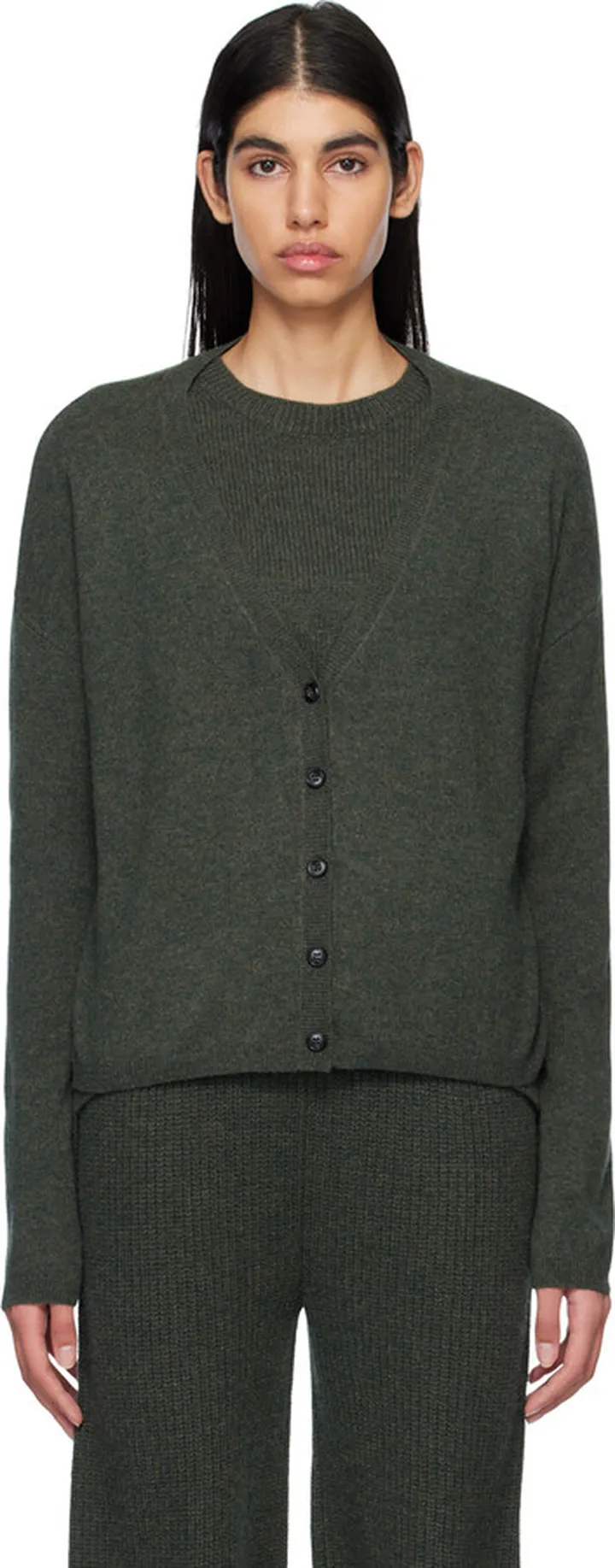 LISA YANG Khaki 'The Abby' Cardigan
