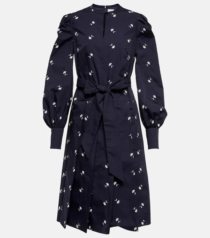 Enya embroidered poplin midi dress