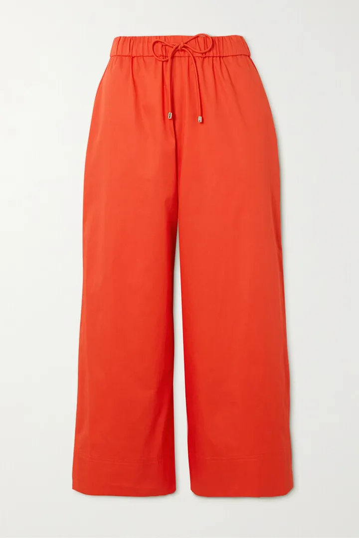 Max Mara - Leisure Cannone Cropped Cotton Wide-leg Pants - Red