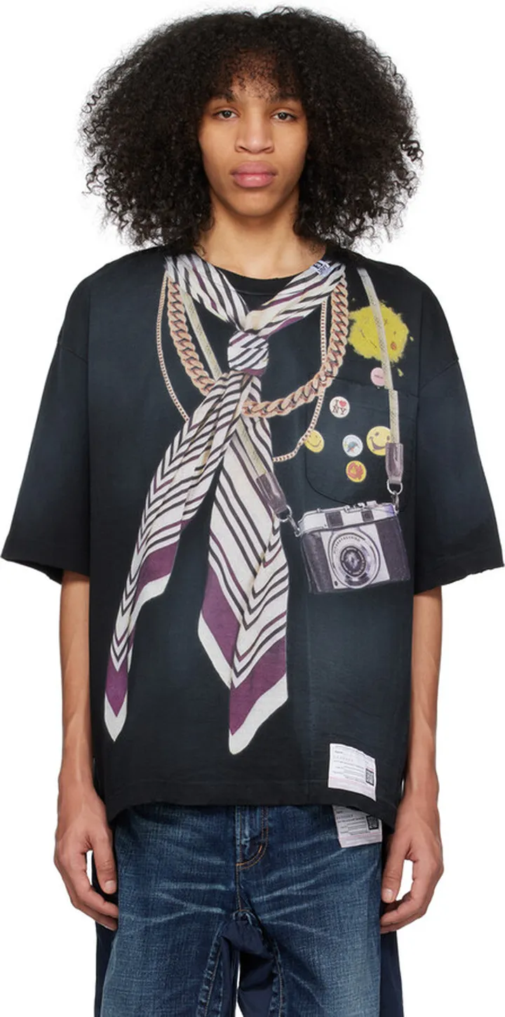 Miharayasuhiro Black Trompe L'oeil T-Shirt