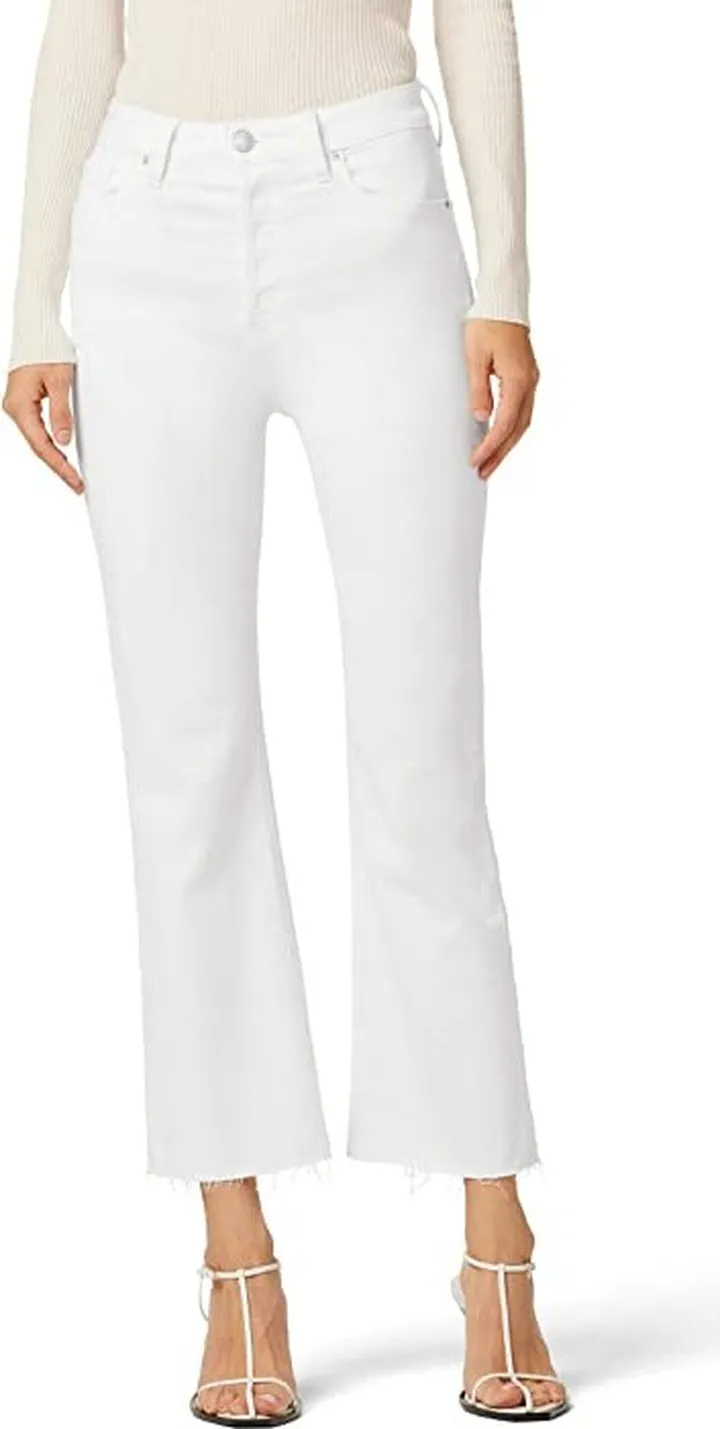 Hudson Jeans Faye Ultra High-Rise Bootcut Crop in White (White) Women's Clothing