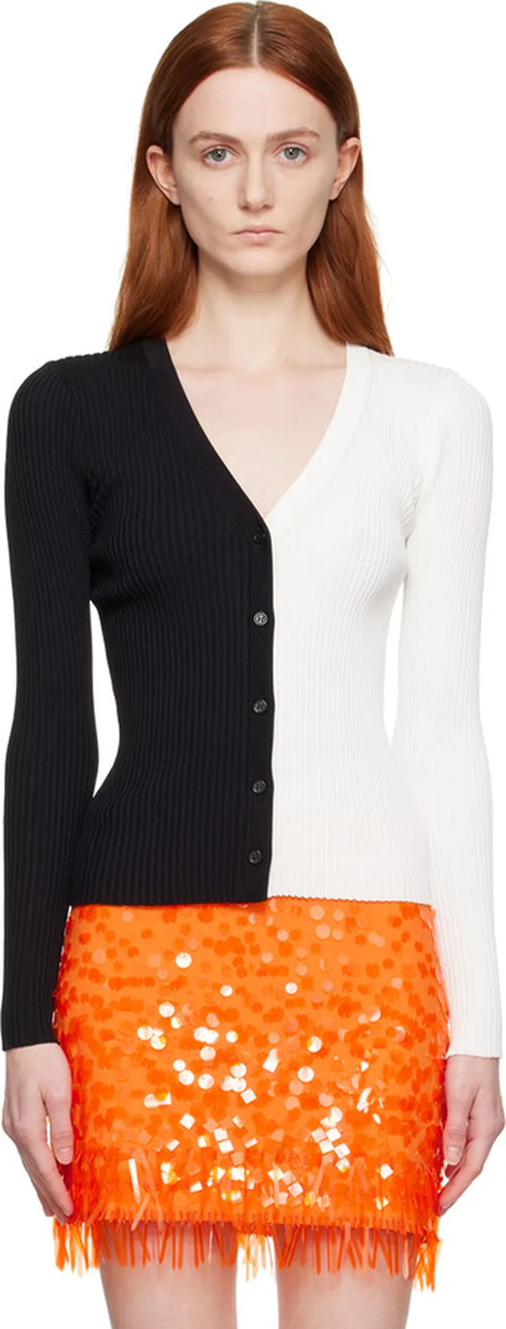 Staud Black & White Cargo Cardigan