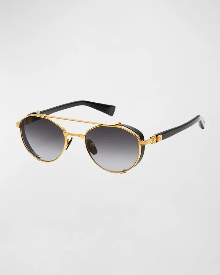 Brigade IV Titanium & Acetate Aviator Sunglasses