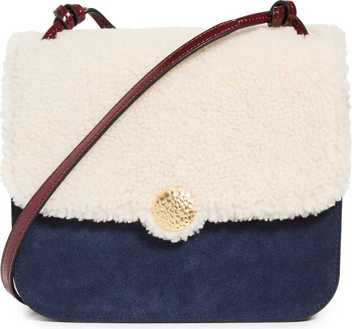 STAUD Tess Shearling Crossbody Bag