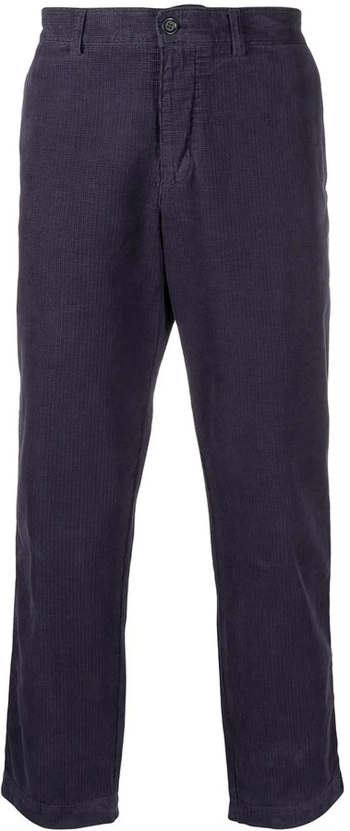 Mid-Rise Textured Cropped Trousers