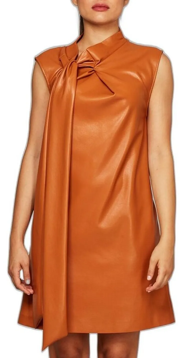 MSGM Pussybow Collar Mini Dress