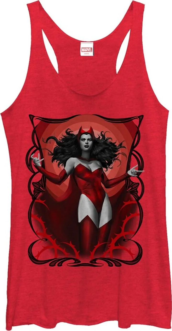 Women's Marvel Witch Thorns Racerback Tank Top - Red Heather - Small