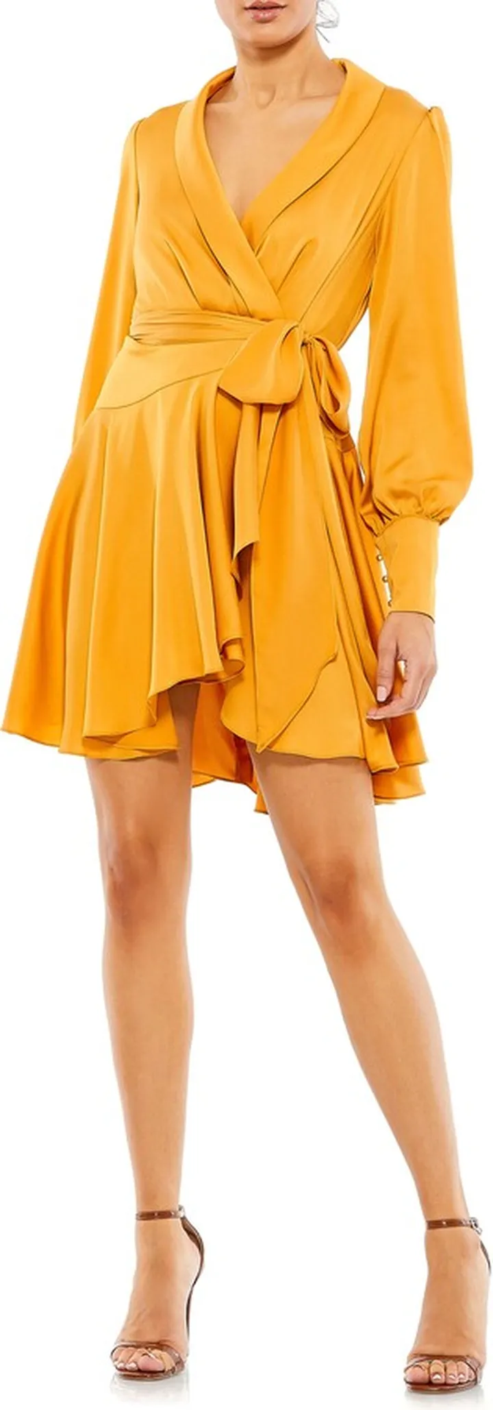 Long Sleeve Cocktail Wrap Dress
