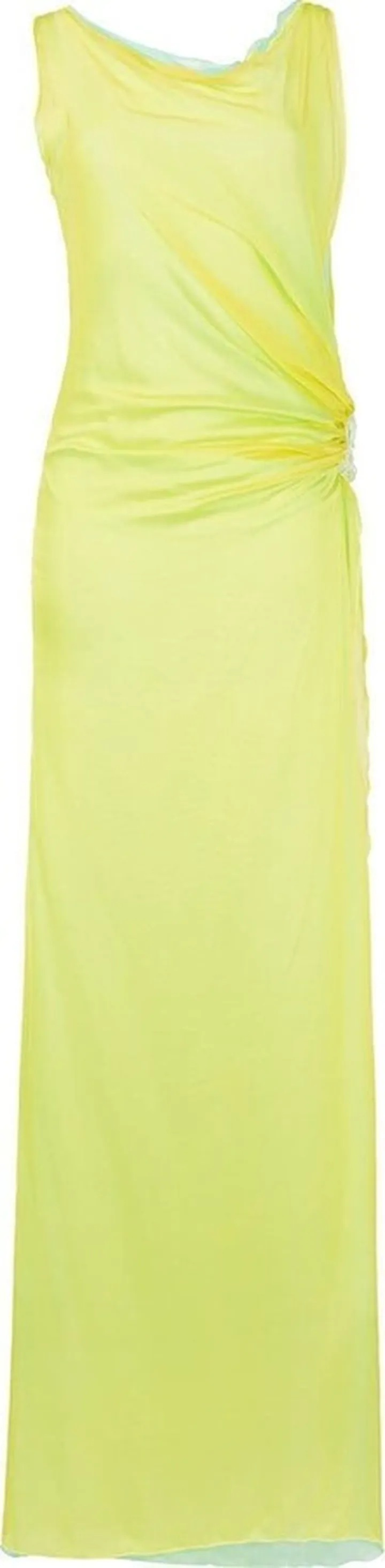 The Lemonade brooch-detail draped silk dress
